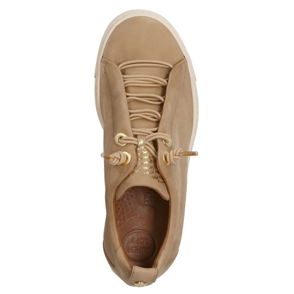 Nubuk Leather Lace Up Platform Sneakers. Tan color. - Picture 6 of 10